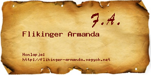 Flikinger Armanda névjegykártya